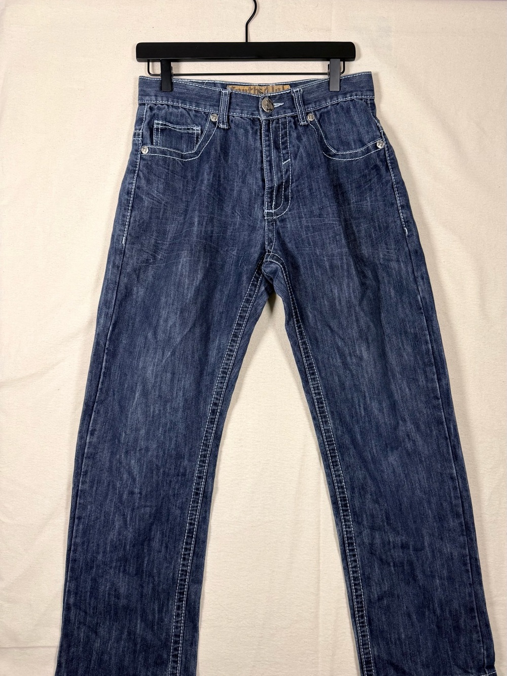 VTG Southpole Men's Straight Leg Dark Blue Jeans